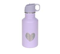 LÄSSIG Gourde en acier inoxydable sans BPA 500ml Enfants Crèche Maternelle anti-fuite avec bouchon Sport Drinking/Bottle Stainless Steel Little Gang Heart lilac