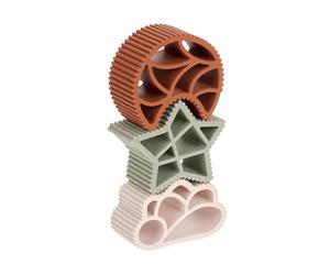 LÄSSIG Jouet sensoriel empilable pour enfants, pince 3 pièces sans BPA/Sensory Stacking Tower Little Universe Nuvola, Luna, Stella