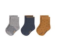 LÄSSIG Lot de 3 Chaussettes en coton bio GOTS Bleu, Taille: 15-18