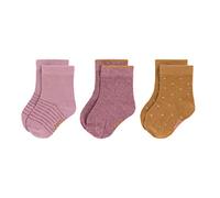 LÄSSIG Lot de 3 Chaussettes en coton bio GOTS Bois de Rose, Taille: 23-26