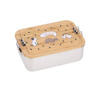 Lässig Boîte à goûter pour enfants Acier inoxydable et bambou Happy Prints