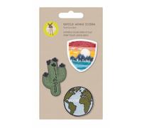 Lässig Mixte enfant Textile Woven Sticker Stick on Worldwide, Vert/Rouge/Bleu, Taille unique EU