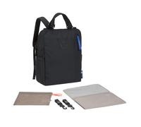 LÄSSIG Mochila à langer avec correatoio, fixation pour poussette, poche en file/GRE Conversion Backpack black