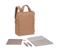 LÄSSIG Mochila à langer avec correatoio, fixation pour poussette, poche en file/GRE Conversion Backpack almond