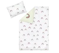 LÄSSIG Parure de lit 2 pièces pour Enfant en Coton Bio certifié GOTS - Rainbow Milky/Menthe