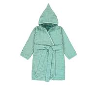 LÄSSIG Peignoir de Bain pour bébé et Enfants 100% Coton avec Enveloppement/Peignoir Mousseline Menthe, Taille : 12-18 Mois