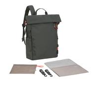 LÄSSIG Sac à dos à langer Sac à langer Sac à dos à langer avec table à langer, fixation pour poussette, porte-bouteille produit de manière durable/GRE Outdoor Rolltop Backpack dark olive
