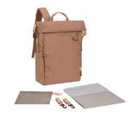 LÄSSIG Sac à dos à langer Sac à langer Sac à dos à langer avec table à langer, fixation pour poussette, porte-bouteille produit de manière durable/GRE Outdoor Rolltop Backpack almond