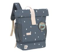 LÄSSIG Sac à dos pour l'école maternelle Sac à dos Rolltop avec sangle de poitrine hydrofuge, 11 litres/Mini Rolltop Backpack Happy Prints bleu foncé