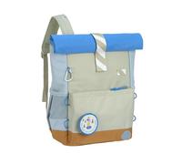 LÄSSIG Sac à Dos pour Enfants avec Sangle de Poitrine Sac à Dos de Loisirs Hydrofuge, 12 litres/Medium Rolltop Backpack Sunny Explorer Green/Blue