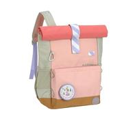 LÄSSIG Sac à Dos pour Enfants avec Sangle de Poitrine Sac à Dos de Loisirs Hydrofuge, 12 litres/Medium Rolltop Backpack Sunny Explorer Rose/Pink