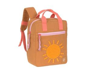 LÄSSIG Sac à Dos pour Jardin d'enfants Sac à Dos pour Enfants Partenaire pour Les Parents et Les Enfants/Little One & Me Square Backpack Small GOTS Caramel