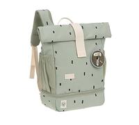 LÄSSIG Sac à dos pour l'école maternelle Sac à dos Rolltop avec sangle de poitrine hydrofuge, 11 litres/Mini Rolltop Backpack Happy Prints Olive