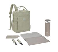 LÄSSIG Sac à langer Sac à dos avec matelas à langer, fixation pour poussette et porte-bouteille Durable/GRE Vividal Backpack cord light khaki