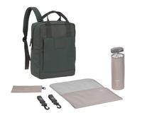 LÄSSIG Sac à langer Sac à dos avec matelas à langer, fixation pour poussette et porte-bouteille Durable/GRE Vividal Backpack dark olive