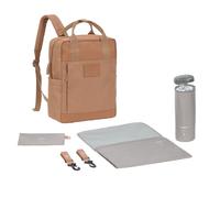 LÄSSIG Sac à langer Sac à dos avec matelas à langer, attache pour poussette, porte-bouteille Fabrication durable/GRE Vividal Backpack almond