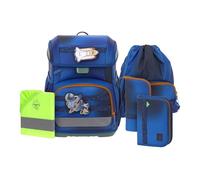 Lässig Sac d'école bleu bleu foncé pour fille et garçon - Light Unique School Set 7 pièces Space Blue 336072