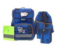Lässig sac d'école housse de pluie Light Unique School Set 7 pièces Space Blue bleu