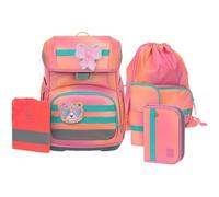 Lässig sac d'école housse de pluie Light Unique School Set 7 pièces Sunset Pink abricot rose