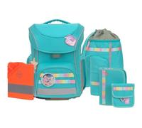 Lässig sac d'école housse de pluie Unique School Set Slim 7 pièces Turquois turquoise