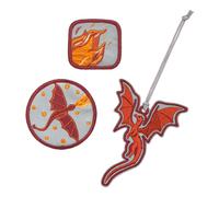 LÄSSIG Set de pendentifs et de Patchs (3 pièces) avec Bouton-Pression/School Patches Set Dragon