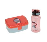 Lässig Set boîte à pain & gourde - Set déjeuner avec boîte à lunch et gourde (460 ml)/Tiny Drivers Fire Engine