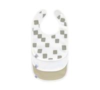 LÄSSIG Set de bavoirs pour bébé (3 pièces) Bavoirs pour nouveau-né Fermeture autoagrippante GOTS/Newborn Bib Set GOTS Happy Fruits light khaki