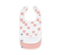 LÄSSIG Set de bavoirs pour bébé (3 pièces) Bavoirs pour nouveau-né Fermeture autoagrippante GOTS/Newborn Bib Set GOTS Happy Fruits peach
