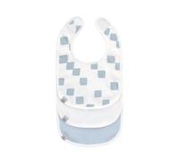 LÄSSIG Set de bavoirs pour bébé (3 pièces) Bavoirs pour nouveau-né Fermeture autoagrippante GOTS/Newborn Bib Set GOTS Happy Fruits light blue