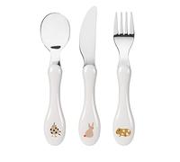 LÄSSIG Set de couverts 3 pièces pour enfants cuillère, fourchette, couteau, acier inoxydable, manche en plastique/Cutlery Spicy Orange