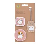 LÄSSIG Set de pendentifs et de patchs (3 pièces) avec bouton-pression/School Patches Set Cuddly Pet