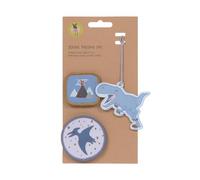 Lässig Set de pendentifs et de Patchs (3 pièces) avec Bouton-Pression/School Patches Set Dinosaur