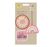 LÄSSIG Set de pendentifs et de patchs (3 pièces) avec bouton-pression/School Patches Set Happy