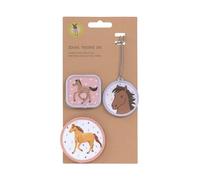 LÄSSIG Set de pendentifs et de patchs (3 pièces) avec bouton-pression/School Patches Set Horse