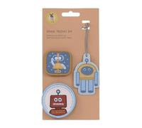 LÄSSIG Set de pendentifs et de patchs (3 pièces) avec bouton-pression/School Patches Set Robot