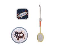 LÄSSIG Set de pendentifs et de patchs (3 pièces) avec bouton-pression/School Patches Set Sport