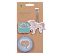 LÄSSIG Set de pendentifs et de Patchs (3 pièces) avec Bouton-Pression/School Patches Set Unicorn Glitter