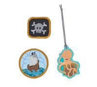 LÄSSIG Set de pendentifs et d'écussons (3 pièces) pour l'école avec Bouton Pression/School Patches Set Pirates