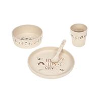 LÄSSIG Set de vaisselle pour enfants (assiette, gobelet, bol, cuillère) sans mélamine, sans BPA, pour lave-vaisselle et micro-ondes/Dish Set Garden Explorer