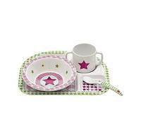 Lässig Starlight Magenta Coffret Repas En Mélamine/Silicone Rouge