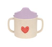 LÄSSIG Tasse pour enfants avec poignée et couvercle amovible 150 ml/Sippy Cup PP/Cellulose Happy Rascals Heart