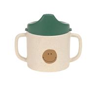 LÄSSIG Tasse pour enfants avec poignée et couvercle amovible 150 ml/Sippy Cup PP/Cellulose Happy Rascals Smile green