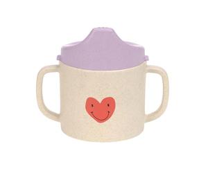 LÄSSIG Tasse pour enfants avec poignée et couvercle amovible 150 ml/Sippy Cup PP/Cellulose Happy Rascals Heart