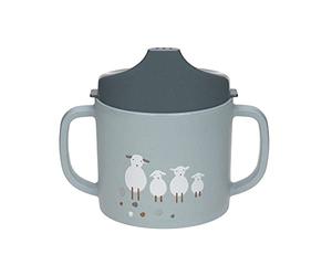 LÄSSIG Tasse/Sippy Cup PP/Cellulose Tiny Farmer Sheep/Goose blue