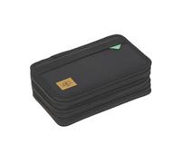 LÄSSIG Trousse à Crayons pour Enfants de Grande capacité Organisateur avec marqueurs pour l'école 20 pièces/School Triple Pencil Case Unique Black