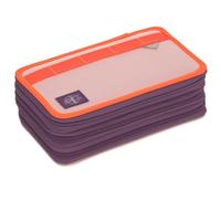 LÄSSIG Trousse à crayons remplie 20 pièces / School Triple Pencil Case Unique, Rose/Neon-orange