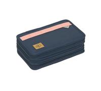 LÄSSIG Trousse Slim Unique à 3 Compartiments stylos Inclus Bleu Marine | pour l'école, avec de nombreux compartiments pour les fournitures scolaires