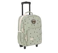 LÄSSIG Valise pour enfants Trolley Valise de voyage avec barre télescopique et roulettes Bagage à main/Trolley Happy Prints olive