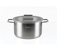 lätt Home Casserole en acier inoxydable de 24 cm de diamètre adapté pour cuisinière à induction en vitrocéramique gaz électrique et four - couvercle avec bord en silicone - fond Full Induction 5