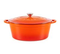 Lätt Home Cocotte en Fonte Ovale 29 cm - 3.85 L, Faitout Induction, Gaz et Four Avec Couvercle, Casserole Emaillee, Marmite en Fonte, Dutch Oven, Saveurs Authentiques, Lavable au Lave-Vaisselle